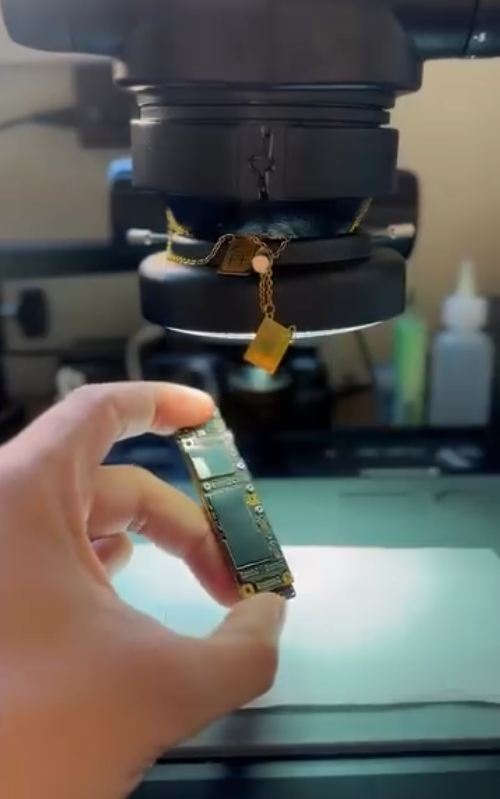 Análise de placa em microscópio